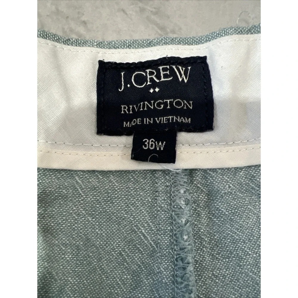 J CREW Rivington Chino Shorts Mens Size 36‎ Pockets Casual Green Outdoor